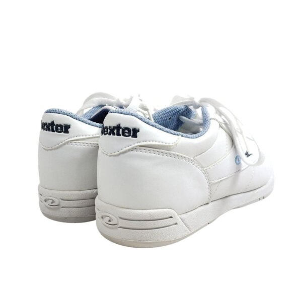 Dexter Womens Size 7.5 White Bowling Shoes With Slide-Rite Soles & Blue Accents - Picture 4 of 8